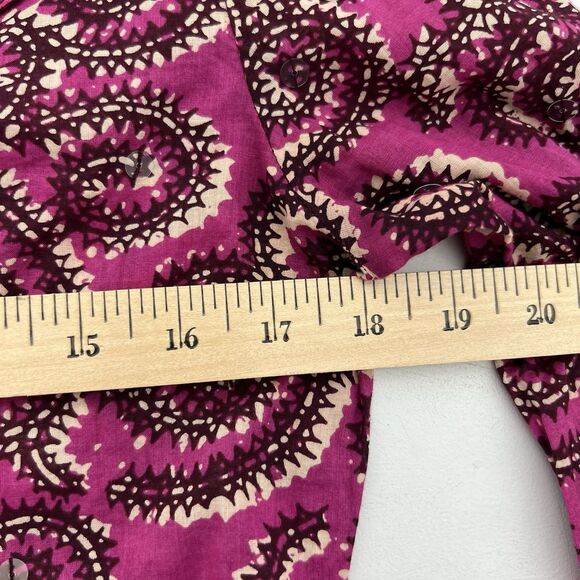 Tory Burch Shirt Women 6 Sequin Stephanie Tunic Fuchsia Lightweight Vibrant - Picture 10 of 11